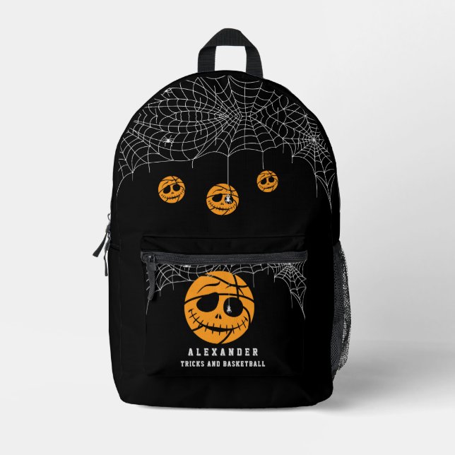 Halloween Ball Trick oder Basketball Geburtstag Bedruckter Rucksack (Vorderseite)