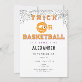 Halloween Ball Trick oder Basketball Geburtstag Einladung