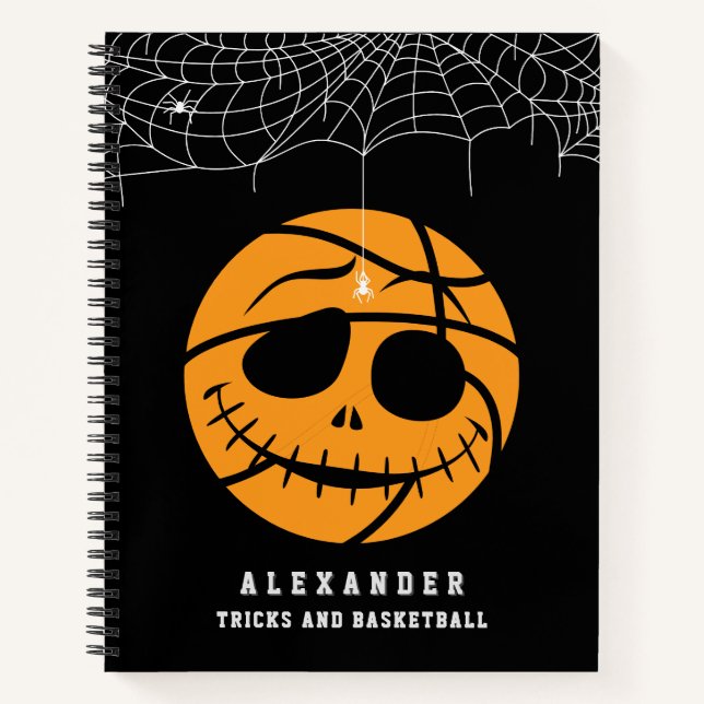 Halloween Ball Trick oder Basketball Geburtstag Notizbuch (Vorderseite)