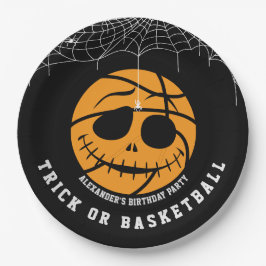 Halloween Ball Trick oder Basketball Geburtstag Pappteller