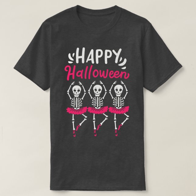 Halloween Ballet Dancer Skeleton Spooky T-Shirt (Design vorne)