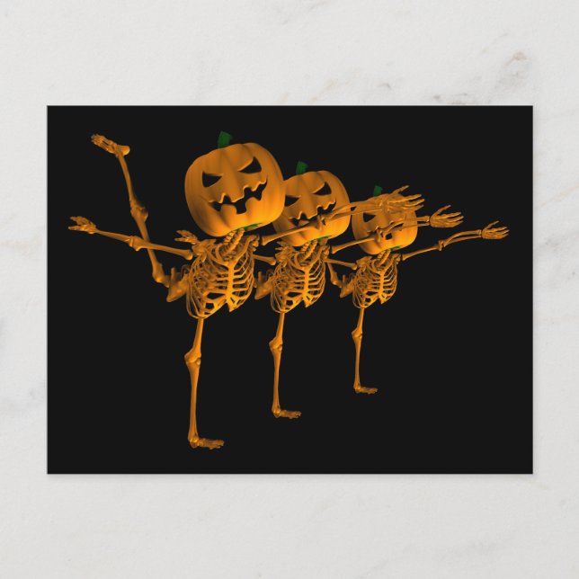 Halloween Ballet Tanzskelette Postkarte (Vorderseite)