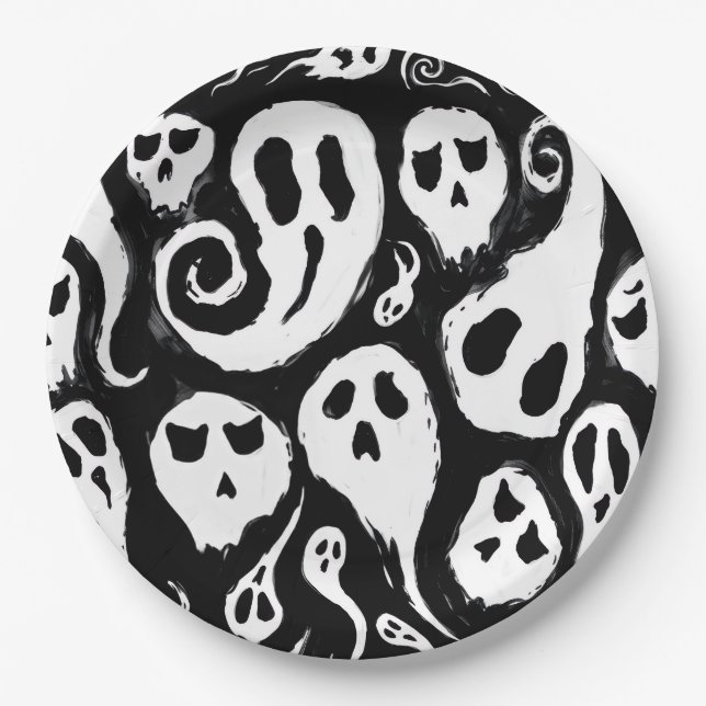 Halloween Ballon Pappteller (Vorderseite)