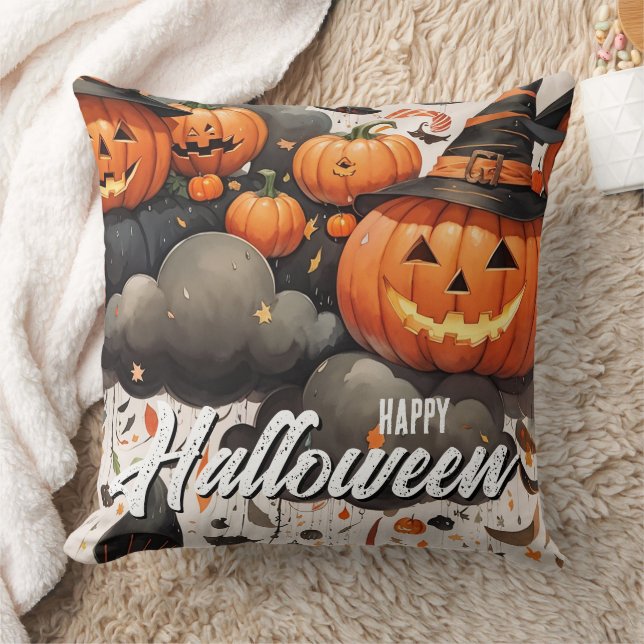 Halloween-Ballons Jack'o'lantern Kissen (Decke)