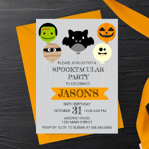 Halloween-Balloons Spielerei Geburtstagsfeier Einladung