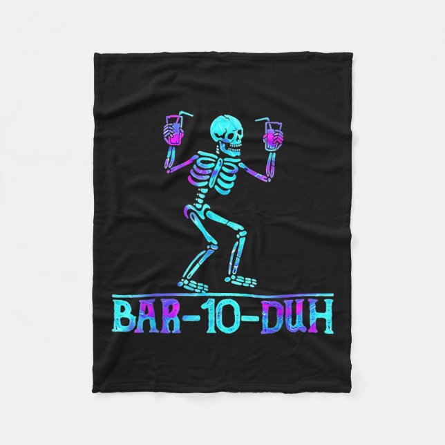 Halloween Bar 10 Duh Skeleton Trinkkostüm Fleecedecke (Vorderseite)