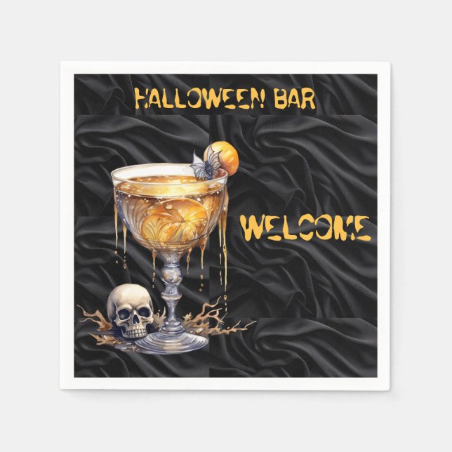 Halloween Bar Welcome Serviette (Vorderseite)