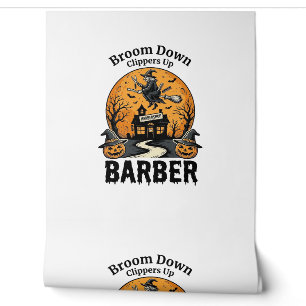 Halloween-Barbier-Shirt Witchy Heimgesuchter Salon Tapete
