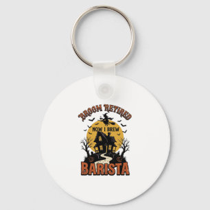 Halloween-Barista-Shirt Lustiger Hexe-Kaffee-Wortw Schlüsselanhänger