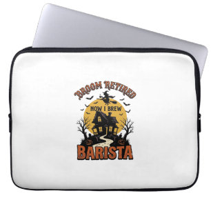Halloween-Barista-Shirt Lustiger Hexen-Kaffee-Wort Laptopschutzhülle
