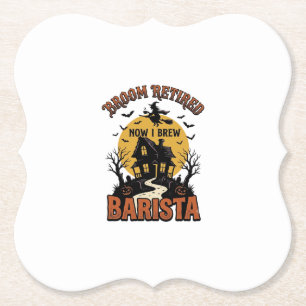 Halloween-Barista-Shirt Lustiger Hexen-Kaffee-Wort Untersetzer