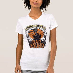 Halloween Barkeeper-Shirt Lustiger Hexenbesen Bar T-Shirt