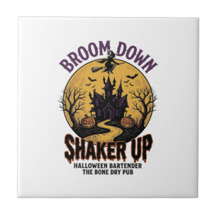 Halloween Barkeeper-Shirt Verhexte Taverne Hexe De Fliese