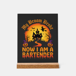 Halloween Barkeeper Spukhaus Hexe Kürbis De Acrylschild