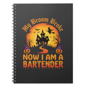 Halloween Barkeeper Spukhaus Hexe Kürbis De Notizblock