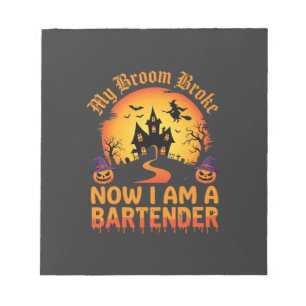 Halloween Barkeeper Spukhaus Hexe Kürbis De Notizblock