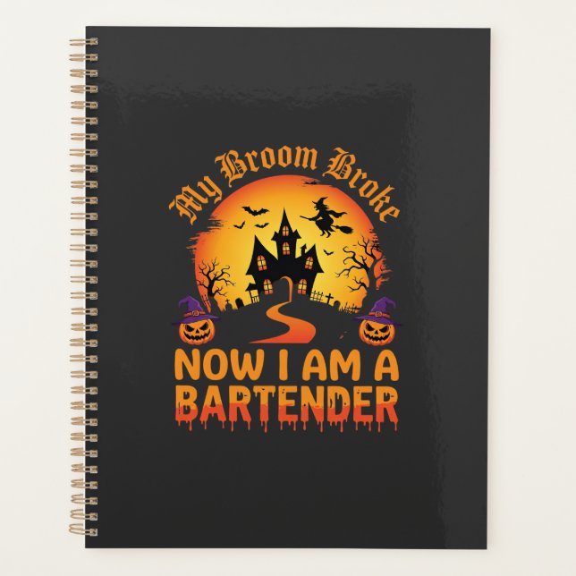Halloween Barkeeper Spukhaus Hexe Kürbis De Planer (Vorderseite)