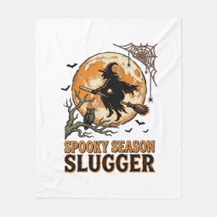 Halloween-Baseball-Hexe Vintage-Stich-Shirt_1 Fleecedecke