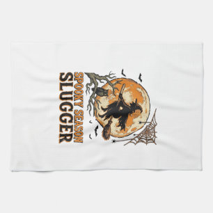 Halloween-Baseball-Hexe Vintage-Stich-Shirt_1 Geschirrtuch