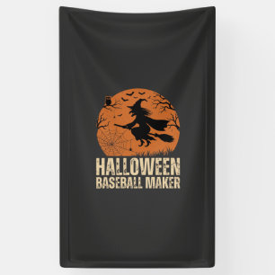 Halloween-Baseball-Macher Vintage-Hexen-Grafik Banner