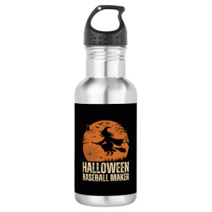 Halloween-Baseball-Macher Vintage-Hexen-Grafik Edelstahlflasche