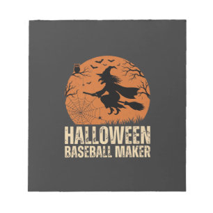 Halloween-Baseball-Macher Vintage-Hexen-Grafik Notizblock