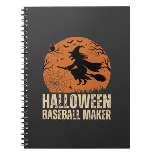 Halloween-Baseball-Macher Vintage-Hexen-Grafik Notizblock