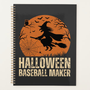 Halloween-Baseball-Macher Vintage-Hexen-Grafik Planer