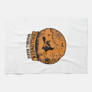 Halloween Baseball Maker Fliegende Hexe Holzmond  Geschirrtuch