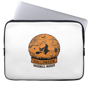 Halloween Baseball Maker Fliegende Hexe Holzmond  Laptopschutzhülle