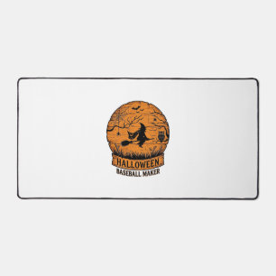 Halloween Baseball Maker Fliegende Hexe Holzmond  Schreibtischunterlage