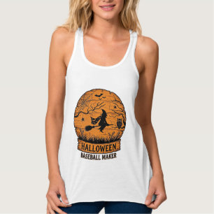 Halloween Baseball Maker Fliegende Hexe Holzmond Tank Top
