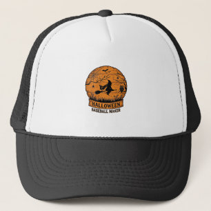 Halloween Baseball Maker Fliegende Hexe Holzmond Truckerkappe