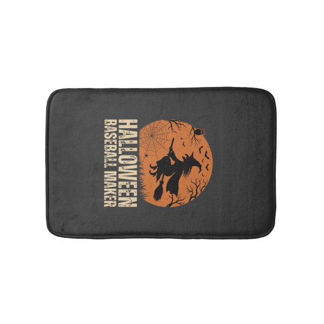 Halloween Baseball Maker Vintage Hexen Grafik Badematte (Vorderseite)