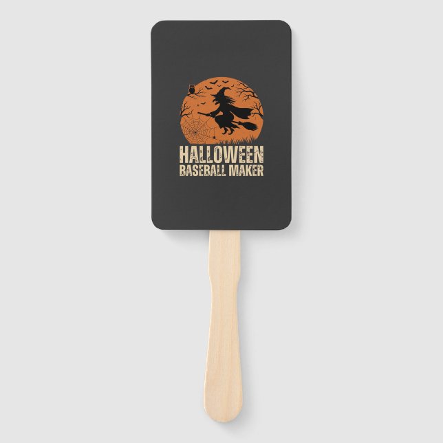 Halloween Baseball Maker Vintage Hexen Grafik Fächer (Vorderseite)