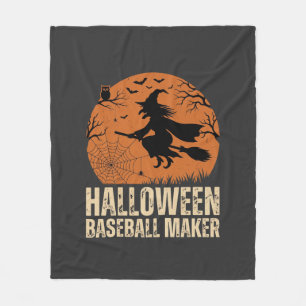 Halloween Baseball Maker Vintage Hexen Grafik Fleecedecke