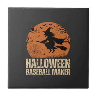 Halloween Baseball Maker Vintage Hexen Grafik Fliese