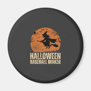 Halloween Baseball Maker Vintage Hexen Grafik Magnet