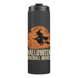 Halloween Baseball Maker Vintage Hexen Grafik Thermosbecher