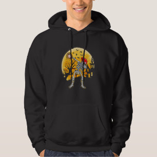 Halloween Baseball Player Dabbing Skelett Kids Bo Hoodie
