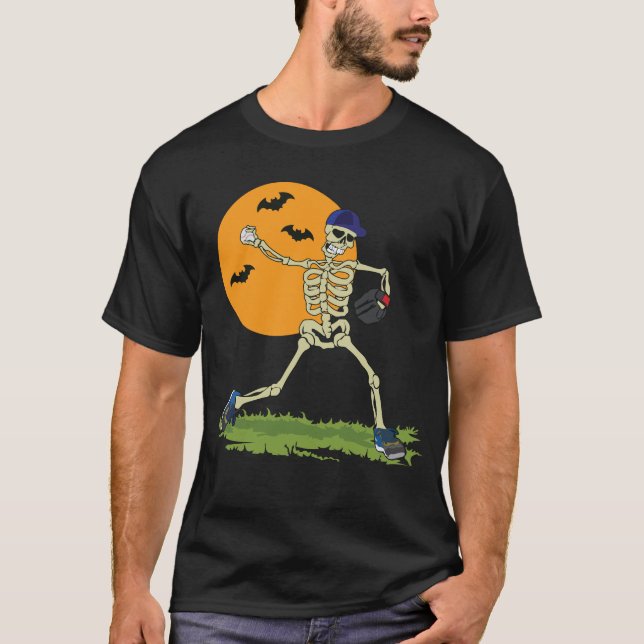 Halloween Baseball Skeleton Baseball Halloween T-Shirt (Vorderseite)