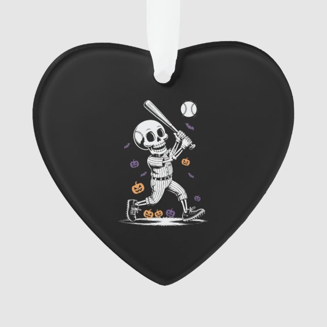 Halloween Baseball Skeleton Hitting Ornament (Vorderseite)