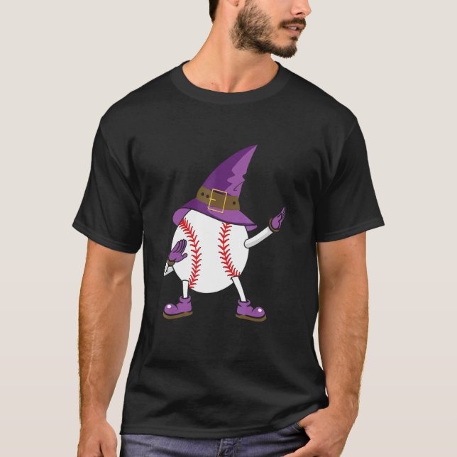 Halloween Baseball Witch Baseball Player Halloween T-Shirt (Vorderseite)
