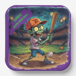 Halloween Baseball, Zombie, Gehirne über Basen Pappteller