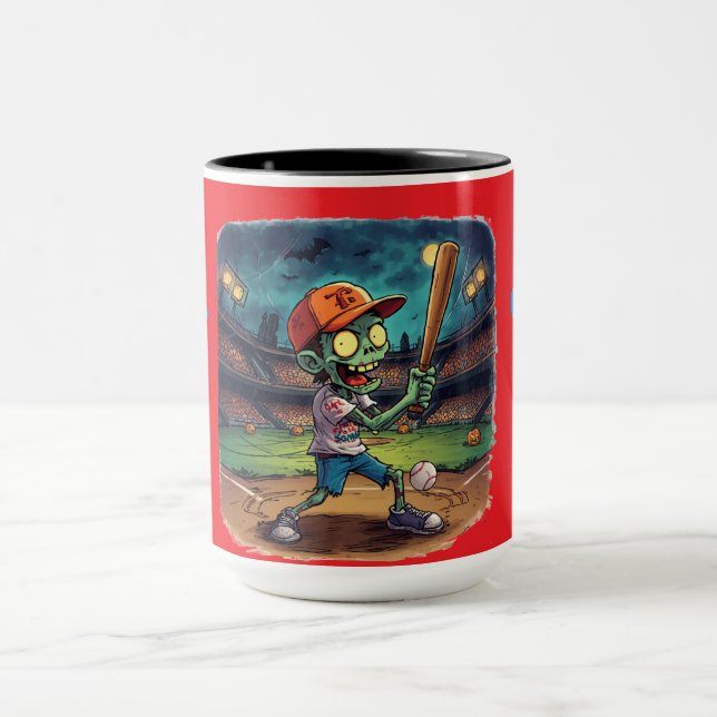 Halloween-Baseball, Zombie, Gehirne über Basen  Tasse (Zentrum)