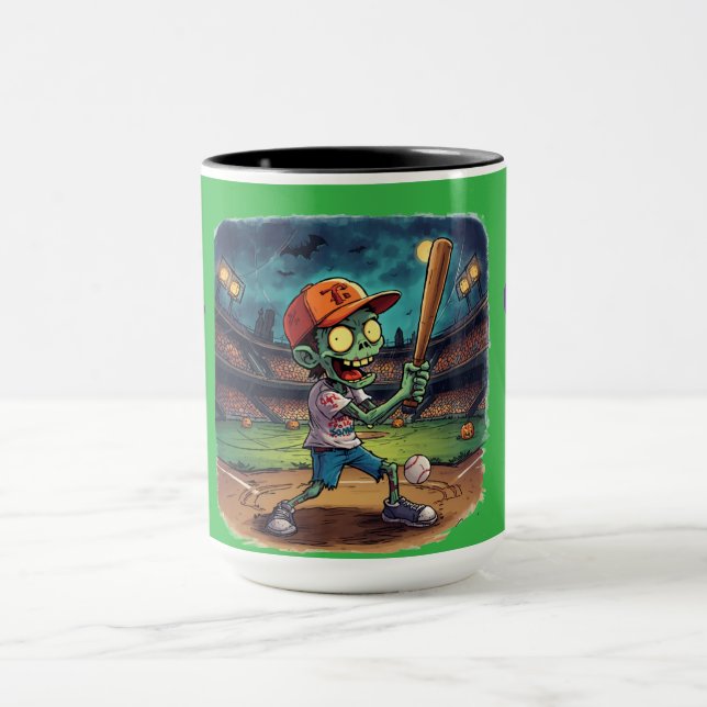 Halloween-Baseball, Zombie, Gehirne über Basen  Tasse (Zentrum)