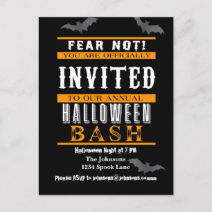 Halloween-Bash-Party Einladungen