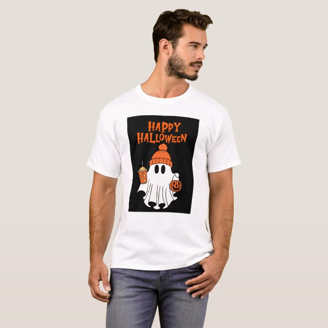 Halloween Basic Dark T-Shirt für Männer komfortabe (Vorne ganz)