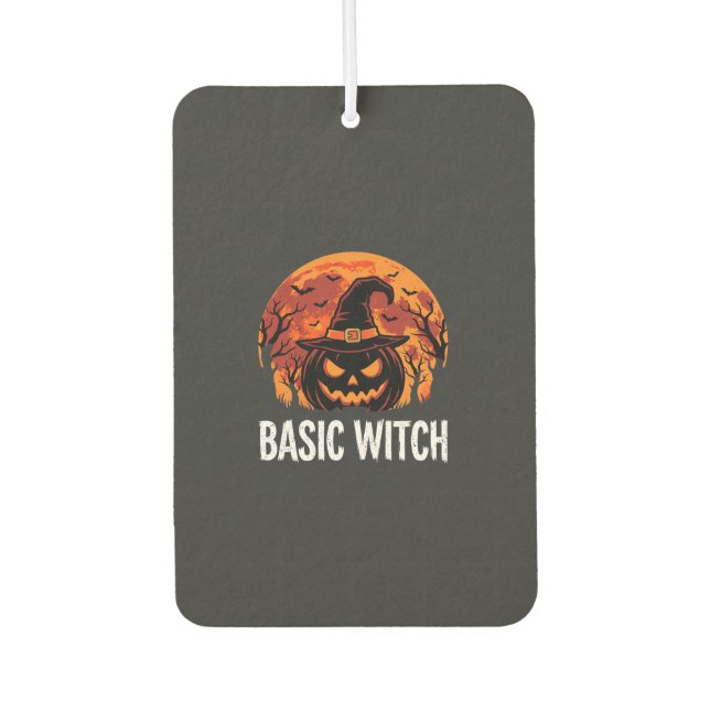Halloween Basic Hexen-Kürbis-Mond-Grafik Autolufterfrischer (Vorderseite)