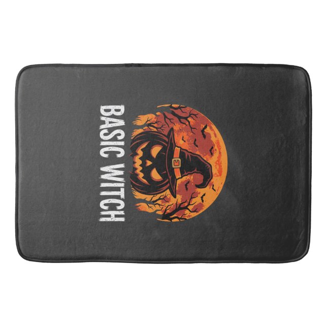 Halloween Basic Hexen-Kürbis-Mond-Grafik Badematte (Vorderseite)